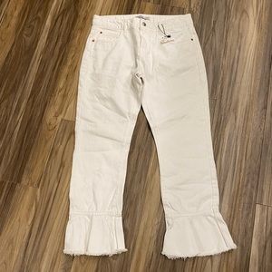 Zara white flare jeans